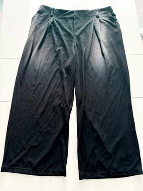 HALARA Black Wide-Leg Pull-On Waffle Pants